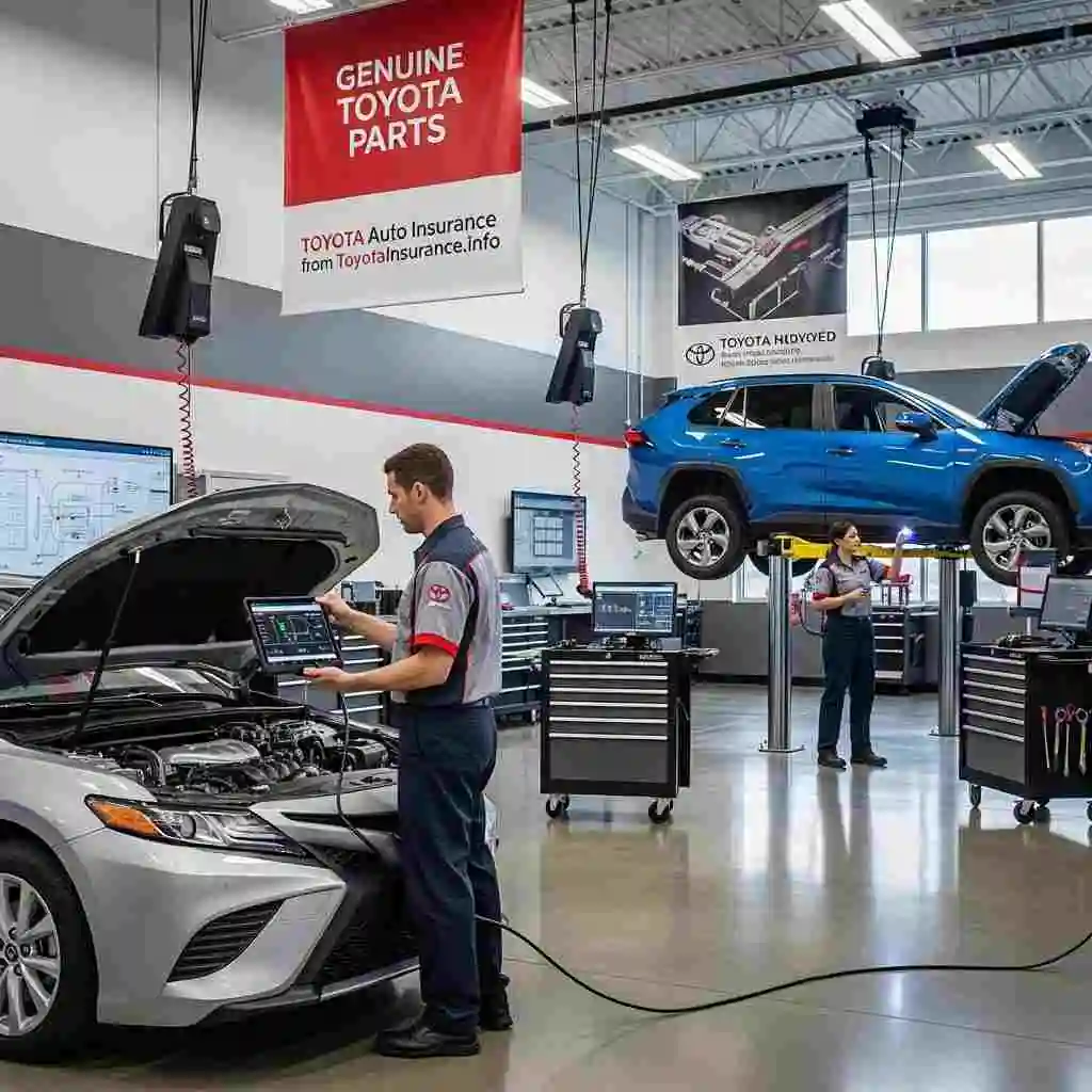 Toyota-certified repair shop with genuine parts service – get faster, more reliable repairs with Toyota Auto Insurance from ToyotaInsurance.info