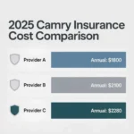 Comparison of 2025 Toyota Camry insurance costs by provider