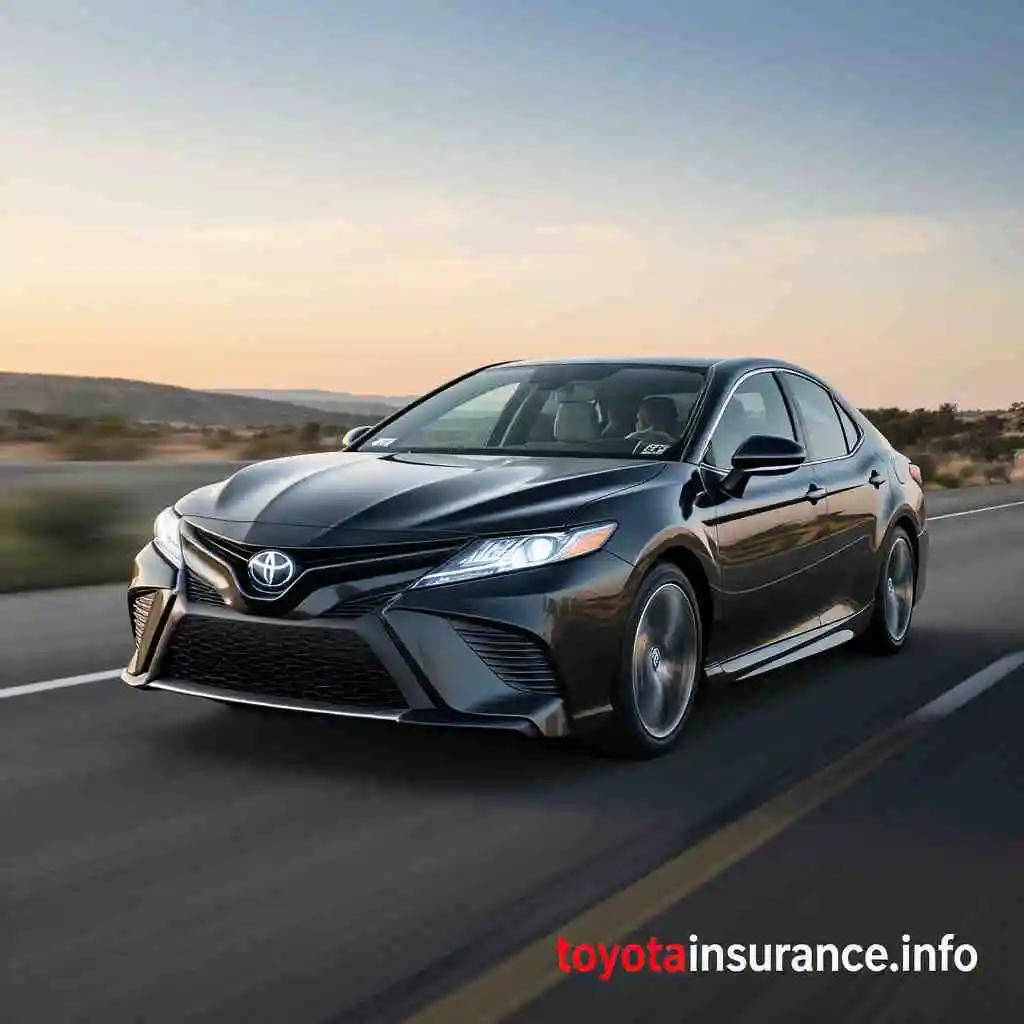 Driving on a freeway in a 2025 Toyota Camry hybrid with LED front lights