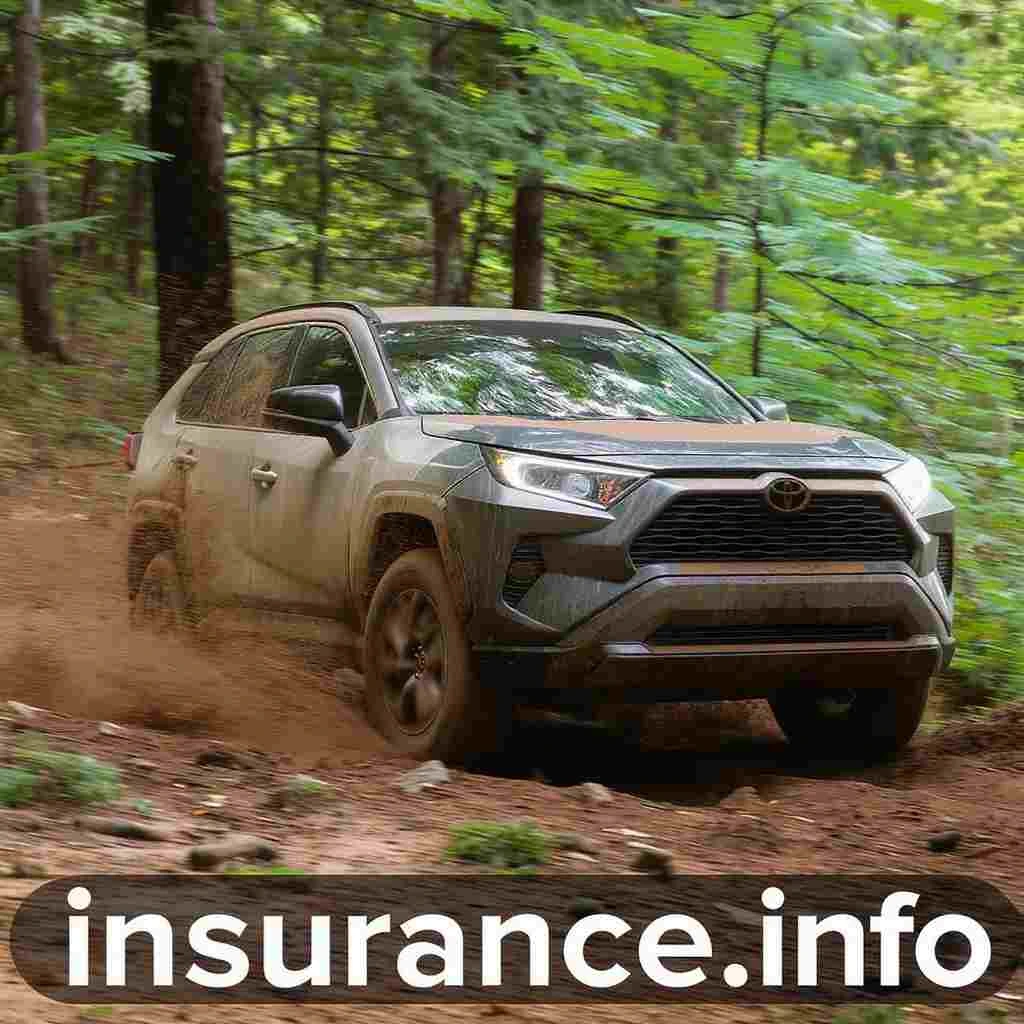 2025 Toyota RAV4 Woodland Edition off-roading in a forest trail