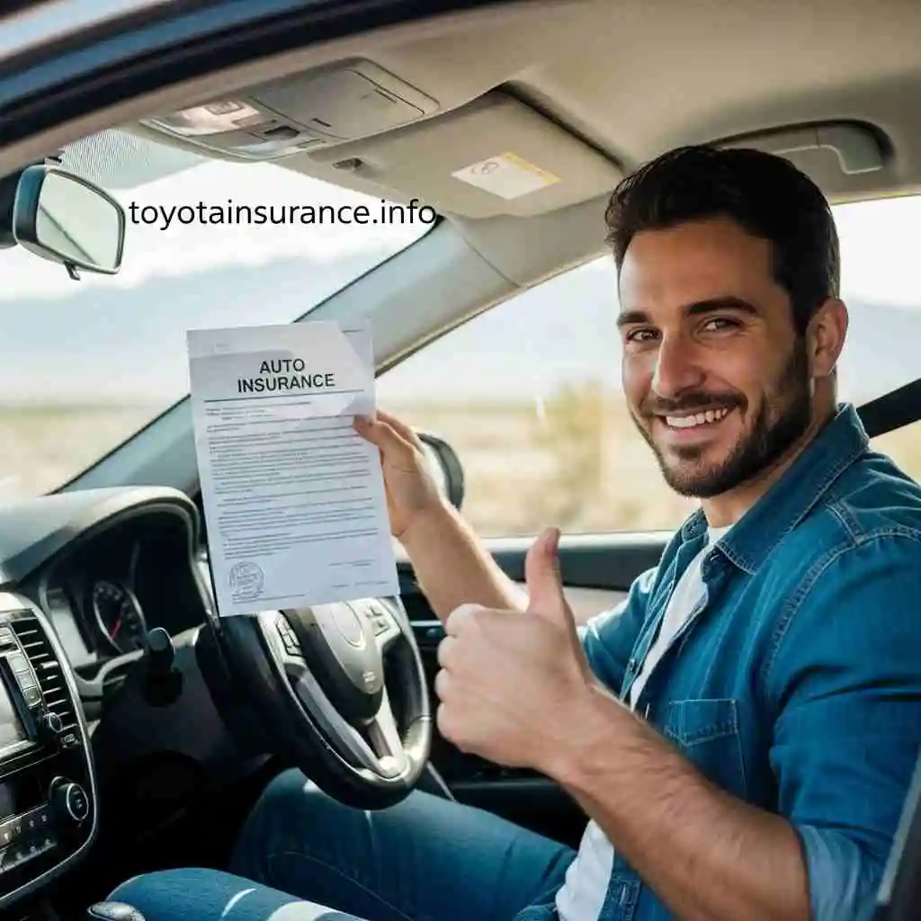 Happy New Mexico driver holding an auto insurance policy symbolizing affordable car insurance