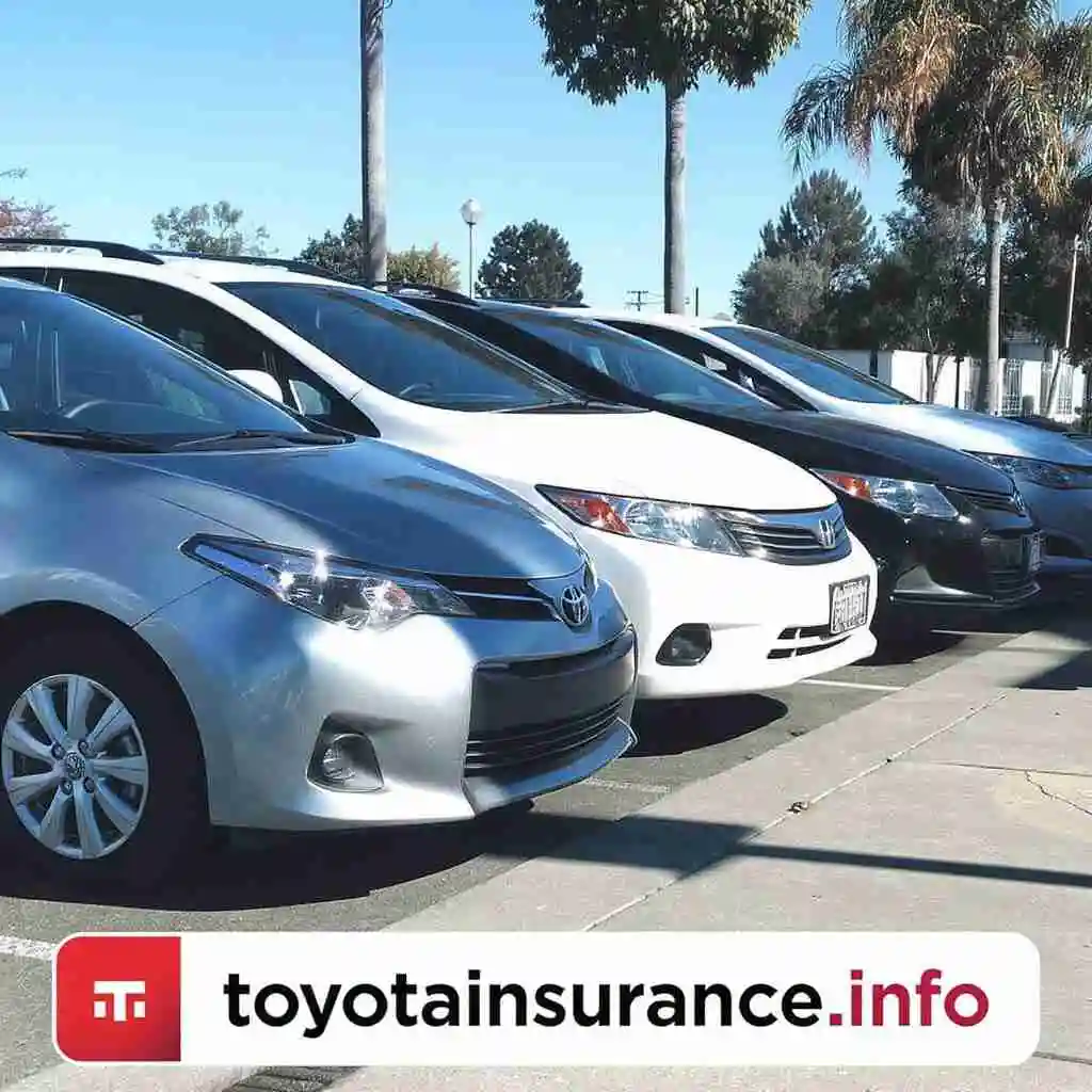 Lineup of the cheapest cars to insure including Toyota Corolla, Honda Civic, and Hyundai Elantra