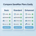 Comparison of SaveMax insurance plans infographic