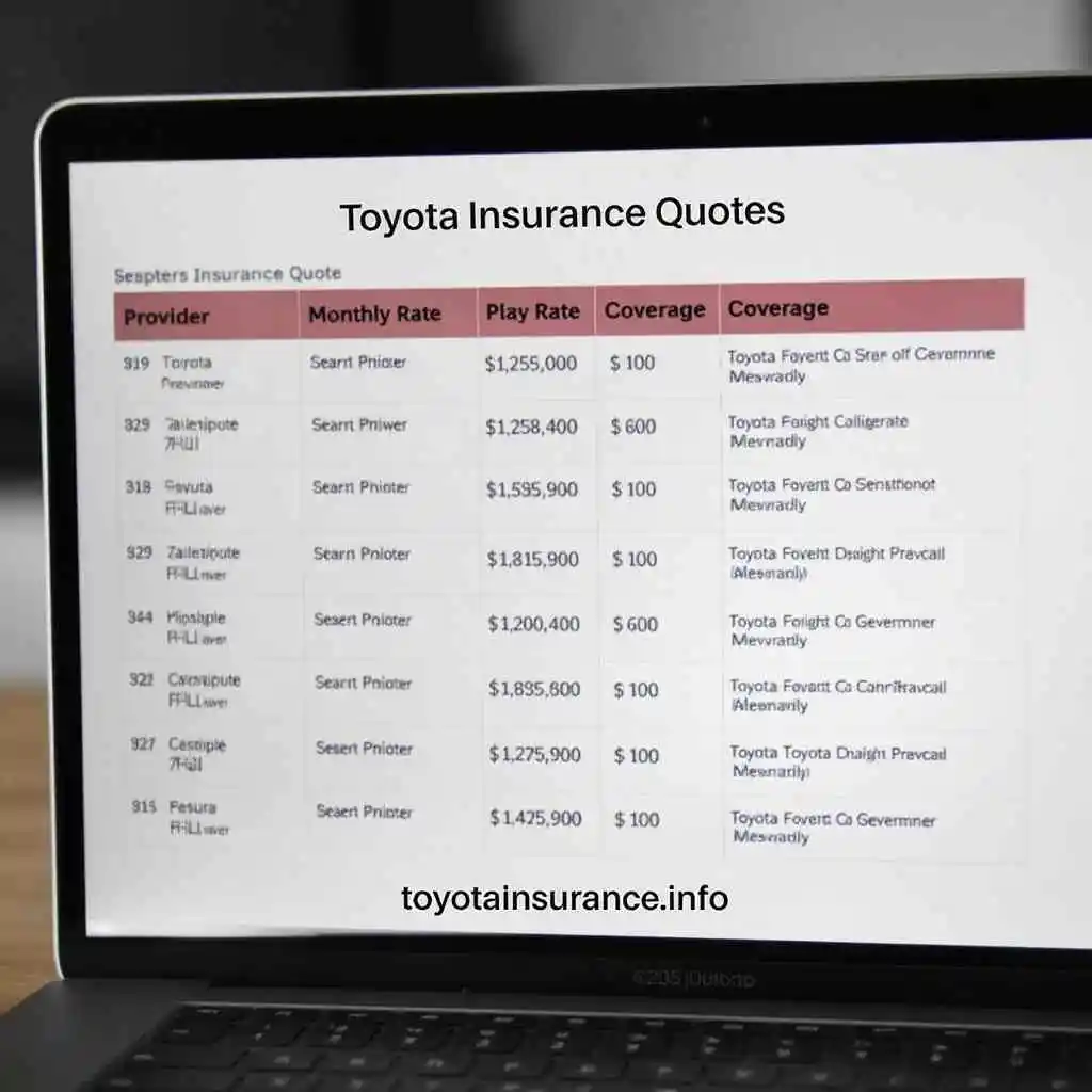 Comparing Toyota insurance quotes from multiple providers at toyotainsurance.info