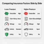 comparison chart illustration for insurance factors