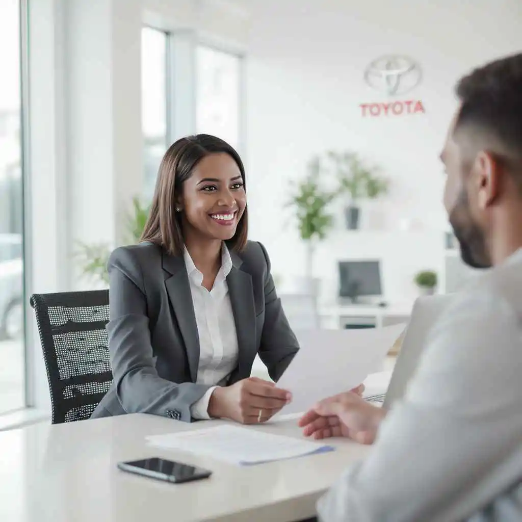Toyota motor insurance agent helping customer with claim process – toyotainsurance.info