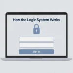 Illustration showing how the toggle auto insurance login system works for online insurance accounts