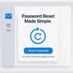 Email inbox illustration showing a password reset message