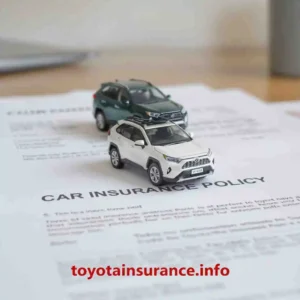 Toyota RAV4 insurance policy papers with mini SUV model