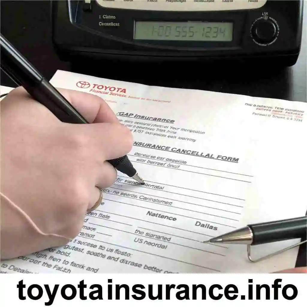 Toyota car key and phone with GAP insurance number on desk. toyotainsurance.info