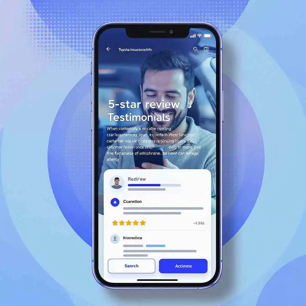 User viewing positive SaveMax Auto Insurance customer reviews on phone