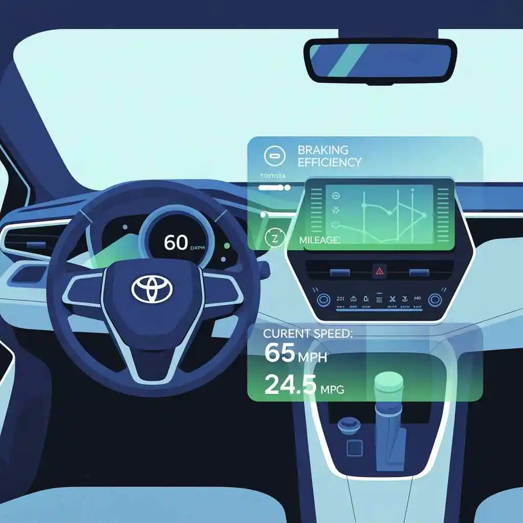 Telematics illustration showing driving behavior tracking for Toyota Toggle Insurance savings
