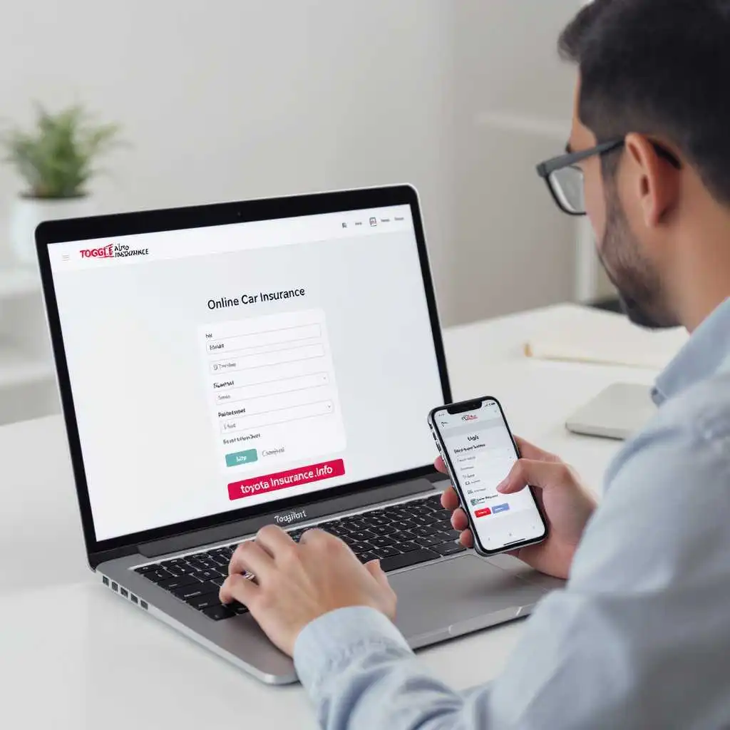 Toggle Auto Insurance login dashboard shown on laptop and mobile – toyotainsurance.info