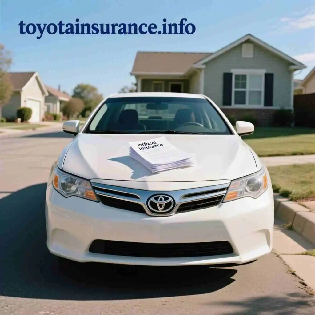 Insurance documents for Toyota auto insurance for a Toyota Camry
