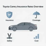 Overview infographic explaining Toyota Camry insurance rates