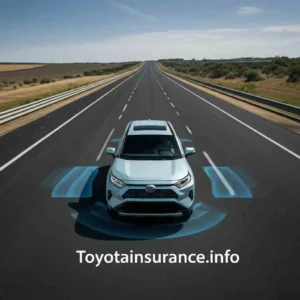 Toyota RAV4 demonstrating safety features on open road