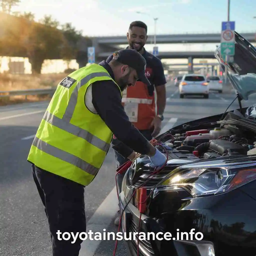 Toyota roadside assistance helping a stranded driver in 2025 – toyotainsurance.info