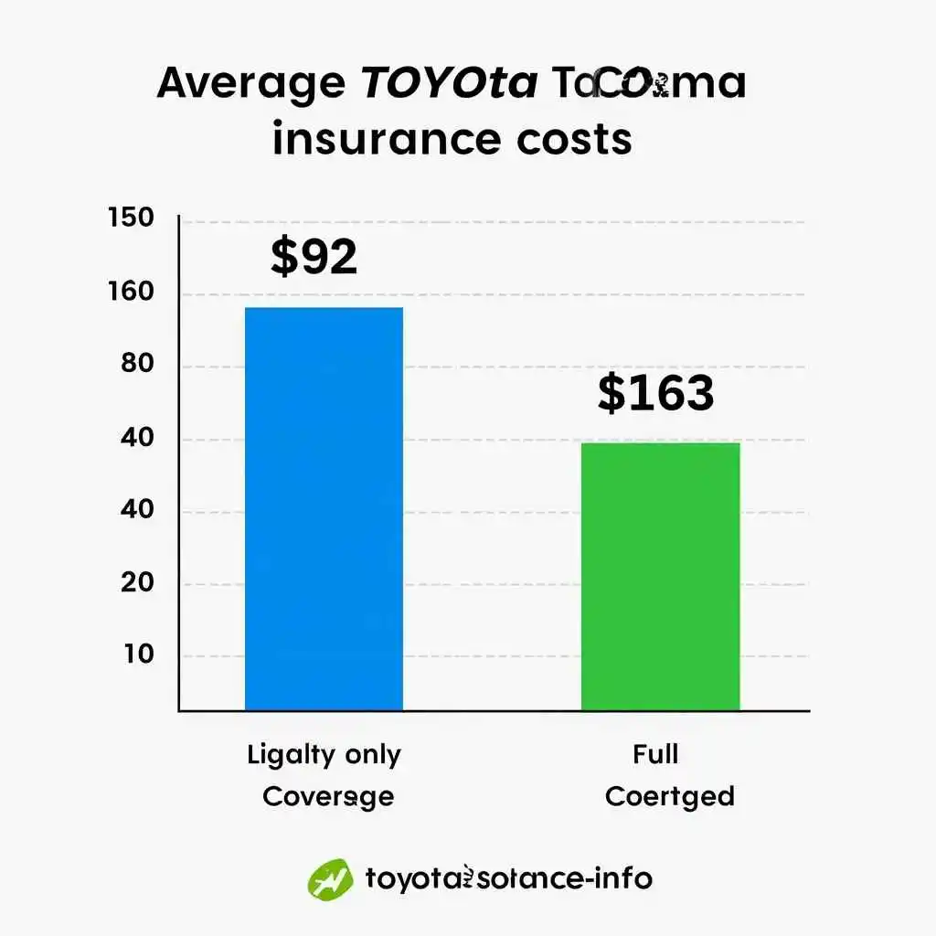 Chart comparing Toyota Tacoma insurance costs for liability and full coverage
