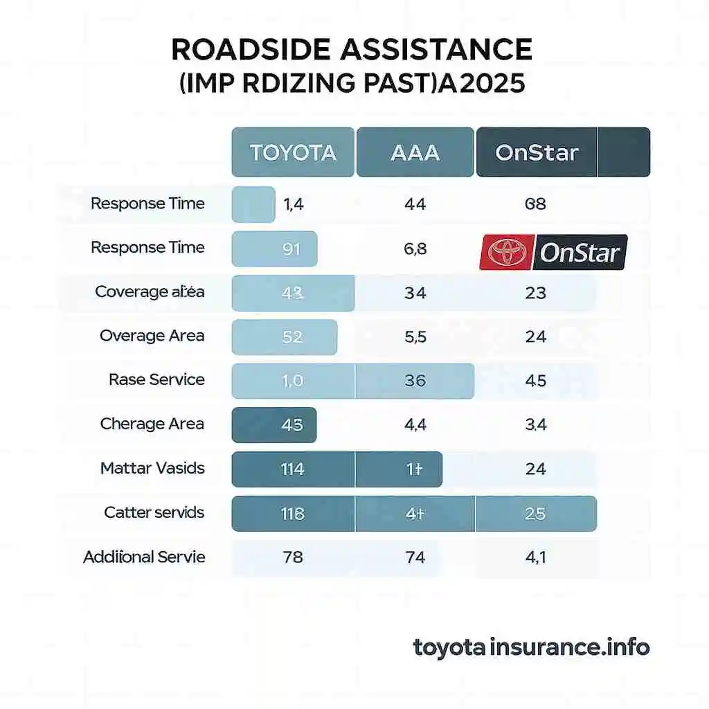 Comparison chart of Toyota and AAA roadside assistance features in 2025 – toyotainsurance.info