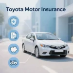 Toyota motor insurance infographic showing key coverage advantages and driver protection features