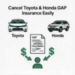toyota and honda vehicles with cancel gap insurance forms and refund arrows