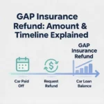 timeline graphic showing gap insurance refund amount and processing period